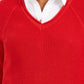 Suéter de malha feminino com decote em V Charter Club, vermelho, tamanho médio