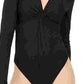 Body feminino Bar III com frente canelada e torção, preto, tamanho grande