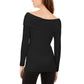 Suéter feminino canelado ombro a ombro da INC International Concepts, preto, tamanho XX-G