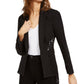 Blazer feminino peplum de renda da INC International Concepts, preto, tamanho pequeno
