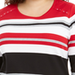Karen Scott Plus Zahara Listrado Top Feminino Vermelho Tamanho 0X
