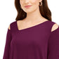 Top Alfani Feminino com Recorte Assimétrico Vinho Tamanho Pequeno Médio