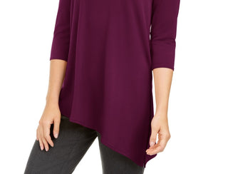 Top Alfani Feminino com Recorte Assimétrico Vinho Tamanho Pequeno Médio