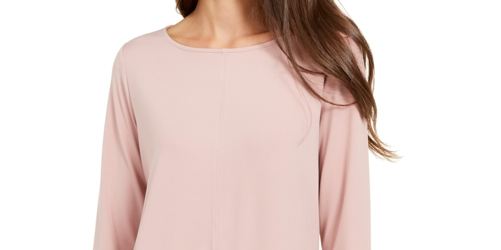 Blusa túnica feminina Alfani manga 3/4 rosa tamanho XX-G