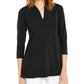 Blusa túnica feminina Alfani lisa com gola alta, preta, tamanho X-S