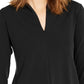 Blusa túnica feminina Alfani lisa com gola alta, preta, tamanho X-S