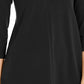 Blusa túnica feminina Alfani lisa com gola alta, preta, tamanho X-S