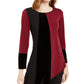 Blusa Alfani Feminina com Barra Assimétrica Colorblock e Tamanho Vinho Petite Small