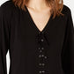 INC International Concepts Top Feminino com Cadarço Preto Tamanho X-S