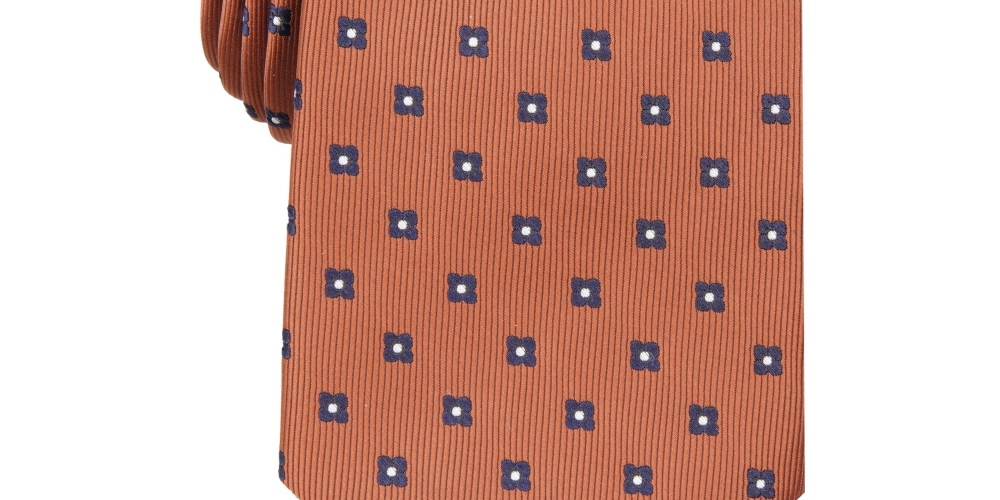 Gravata Club Room Masculina Classic Neat Laranja Tamanho Regular