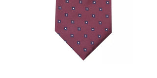 Gravata de pescoço masculina Club Room Sterling Neat Silk Blend vermelha tamanho regular