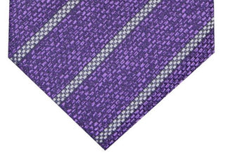 Gravata listrada de seda Paxton masculina Alfani, roxa, tamanho regular