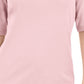Blusa feminina Karen Scott com decote em V e detalhes em botões, rosa, tamanho grande