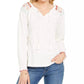 Blusa feminina bordada com ombro estilo &amp; co, dourada, tamanho médio