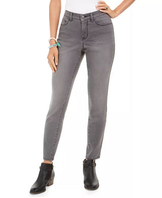 Jeans Curvy Fit Skinny com Bolso Brilhante, Tamanho 2, Cinza Escuro, Estilo &amp; Co Feminino