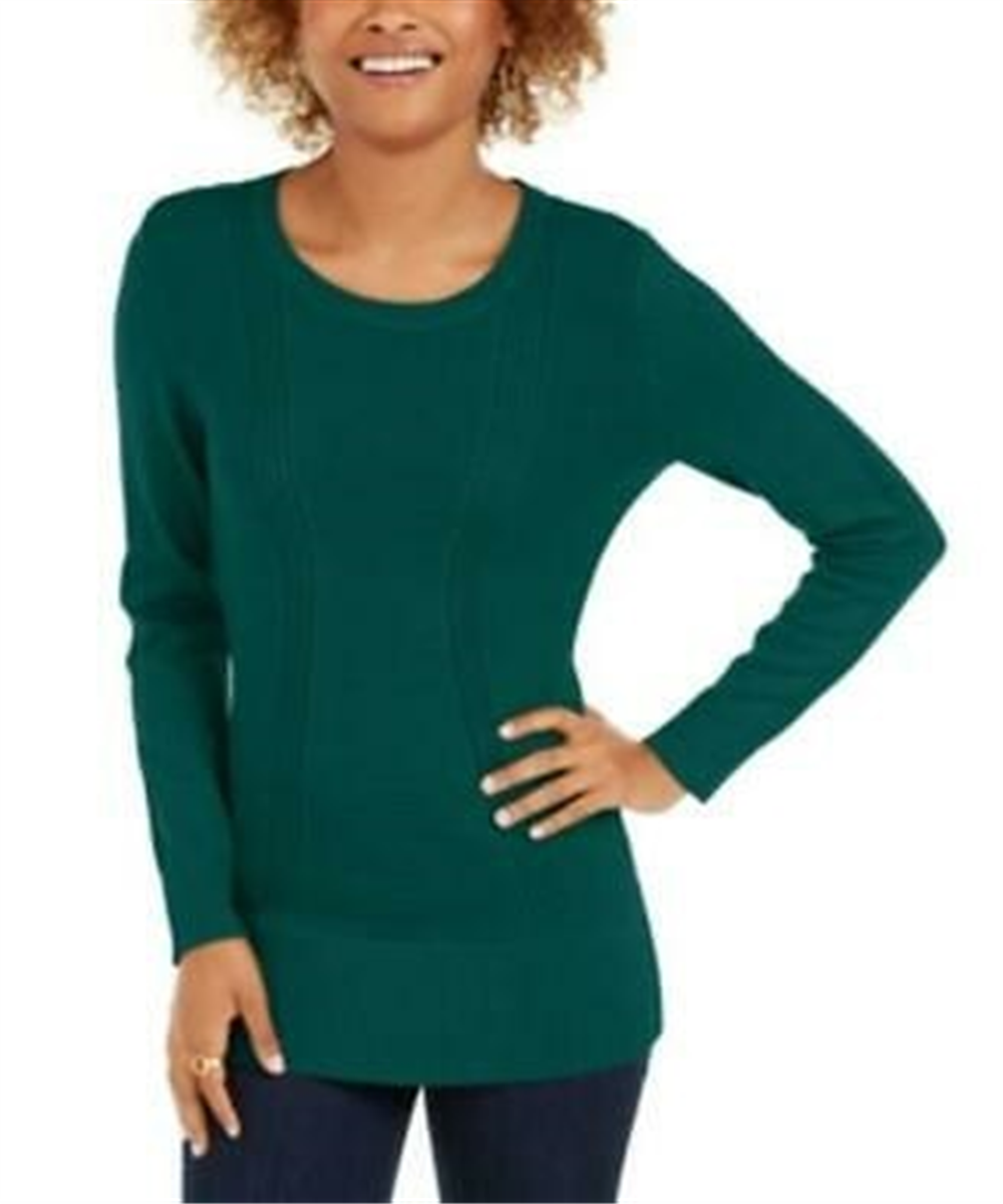 Suéter feminino estilo &amp; co com pontos mistos, verde, tamanho GG