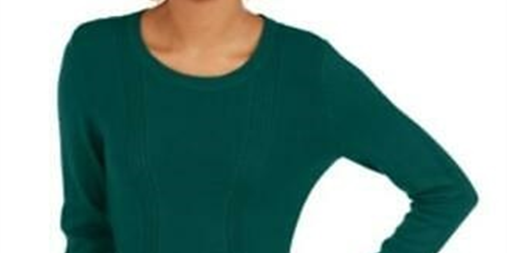 Suéter feminino estilo &amp; co com pontos mistos, verde, tamanho GG