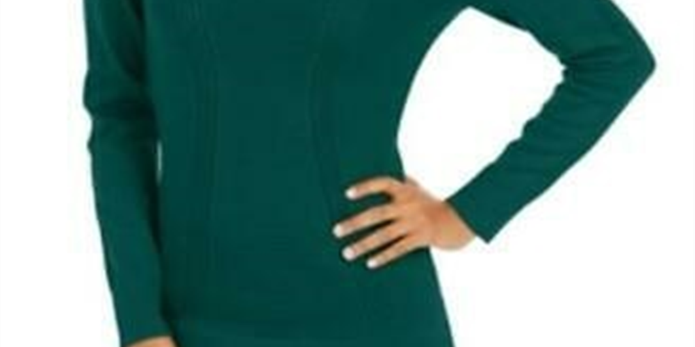 Suéter feminino estilo &amp; co com pontos mistos, verde, tamanho GG