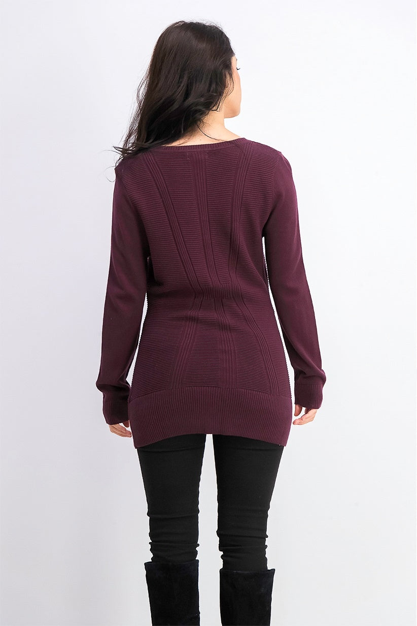 Suéter feminino estilo &amp; co com pontos mistos, roxo, tamanho grande