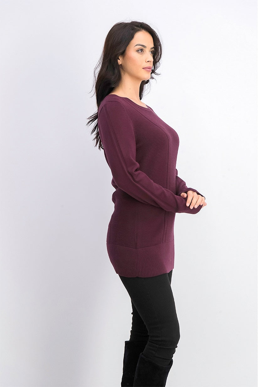Suéter feminino estilo &amp; co com pontos mistos, roxo, tamanho grande