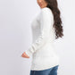 Suéter feminino estilo &amp; co com pontos mistos, branco, tamanho extragrande