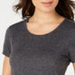 Camiseta feminina Ideology com costas em malha cinza escuro, tamanho X-G