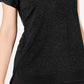 Camiseta feminina Ideology com bainha em malha, preta, tamanho médio
