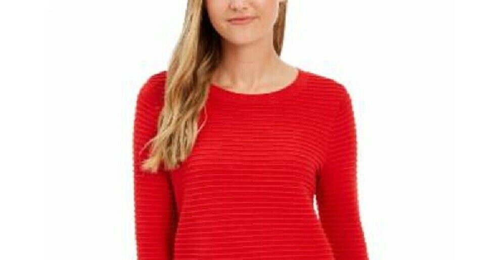 Suéter feminino Charter Club com blocos de cores, vermelho, tamanho médio