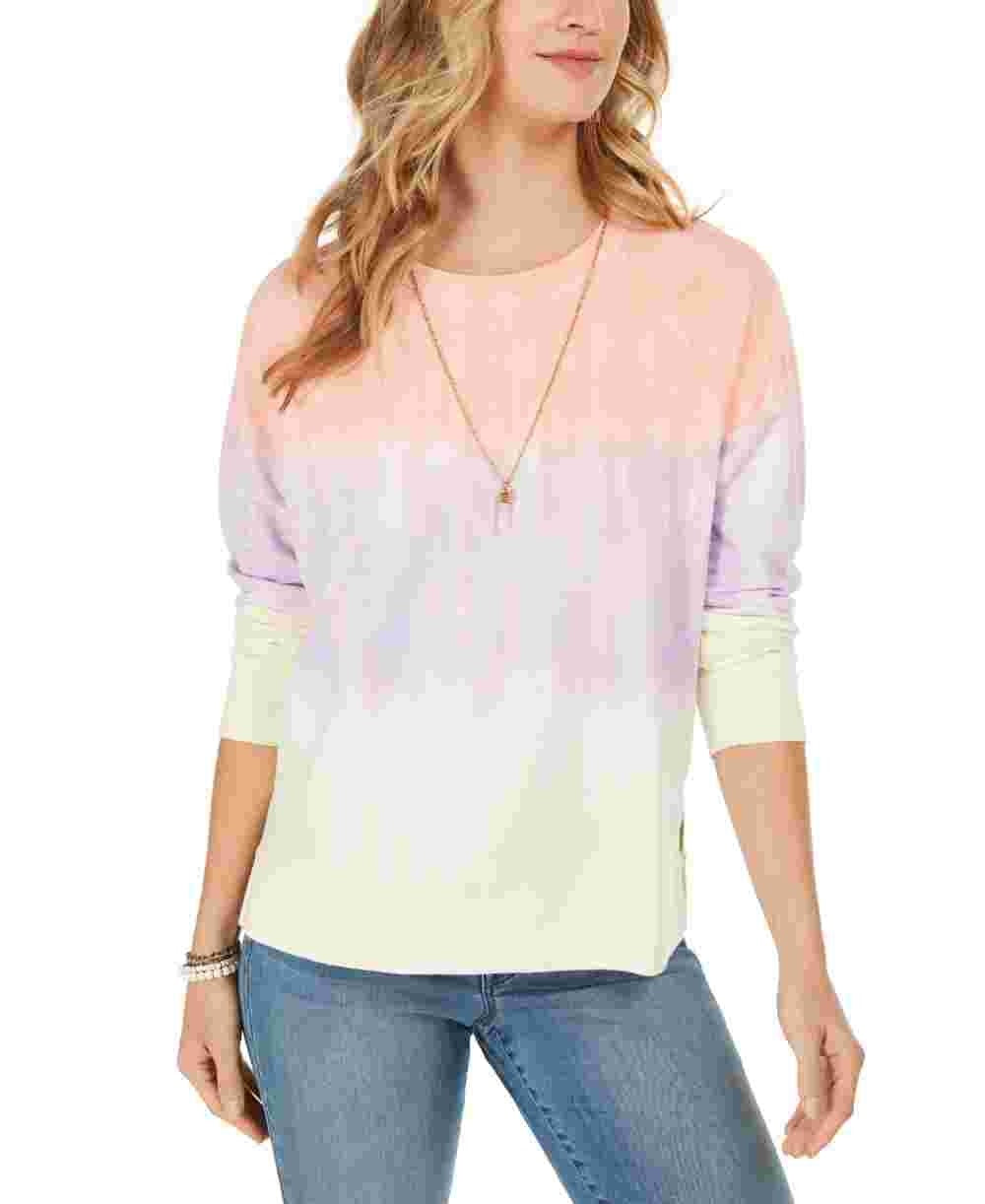 Moletom feminino tie-dye estilo &amp; co rosa tamanho grande