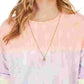Moletom feminino tie-dye estilo &amp; co rosa tamanho grande