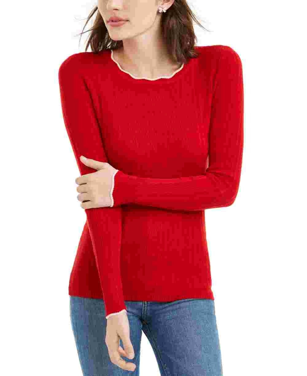 Suéter canelado feminino Maison Jules vermelho tamanho pequeno