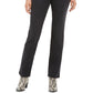Calça jeans feminina estilo curvilíneo com perna reta, preta, tamanho 6