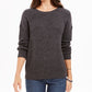 Suéter feminino canelado com ombros caídos, preto, tamanho extragrande, estilo &amp; co