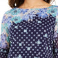 Charter Club Blusa de malha estampada feminina, azul marinho, tamanho médio