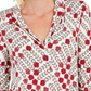 Top feminino estampado com decote em V, tamanho médio, branco, Charter Club
