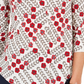 Top feminino estampado com decote em V, tamanho médio, branco, Charter Club