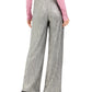 Calça feminina amassada metálica JM Collection, amarela, tamanho grande