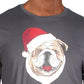 Club Room Masculino Santa Bulldog Festa de Natal Top Cinza Escuro Tamanho XX-G