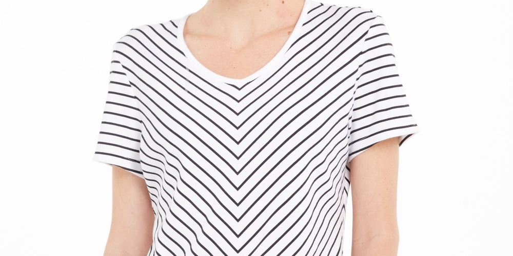 Karen Scott Blusa Listrada Feminina Branca Tamanho P