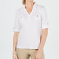Karen Scott Blusa Feminina de Algodão com Gola Johnny, Branca, Tamanho P