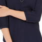 Túnica feminina JM Collection com decote aberto, azul, tamanho pequeno