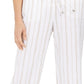 Calça feminina listrada JM Collection, branca, tamanho XX-G