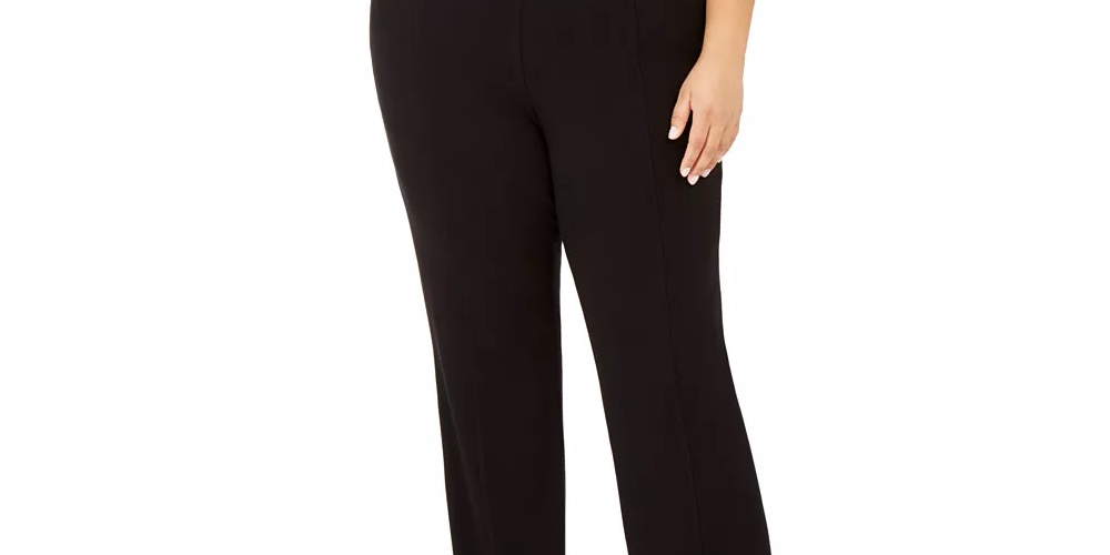 Calça Alfani Feminina Perna Larga Preta Tamanho 0X