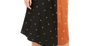 Saia plissada midi estampada feminina Alfani marrom tamanho 4