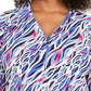 Túnica estampada com decote em zíper e manga comprida feminina JM Collection, tamanho 3X