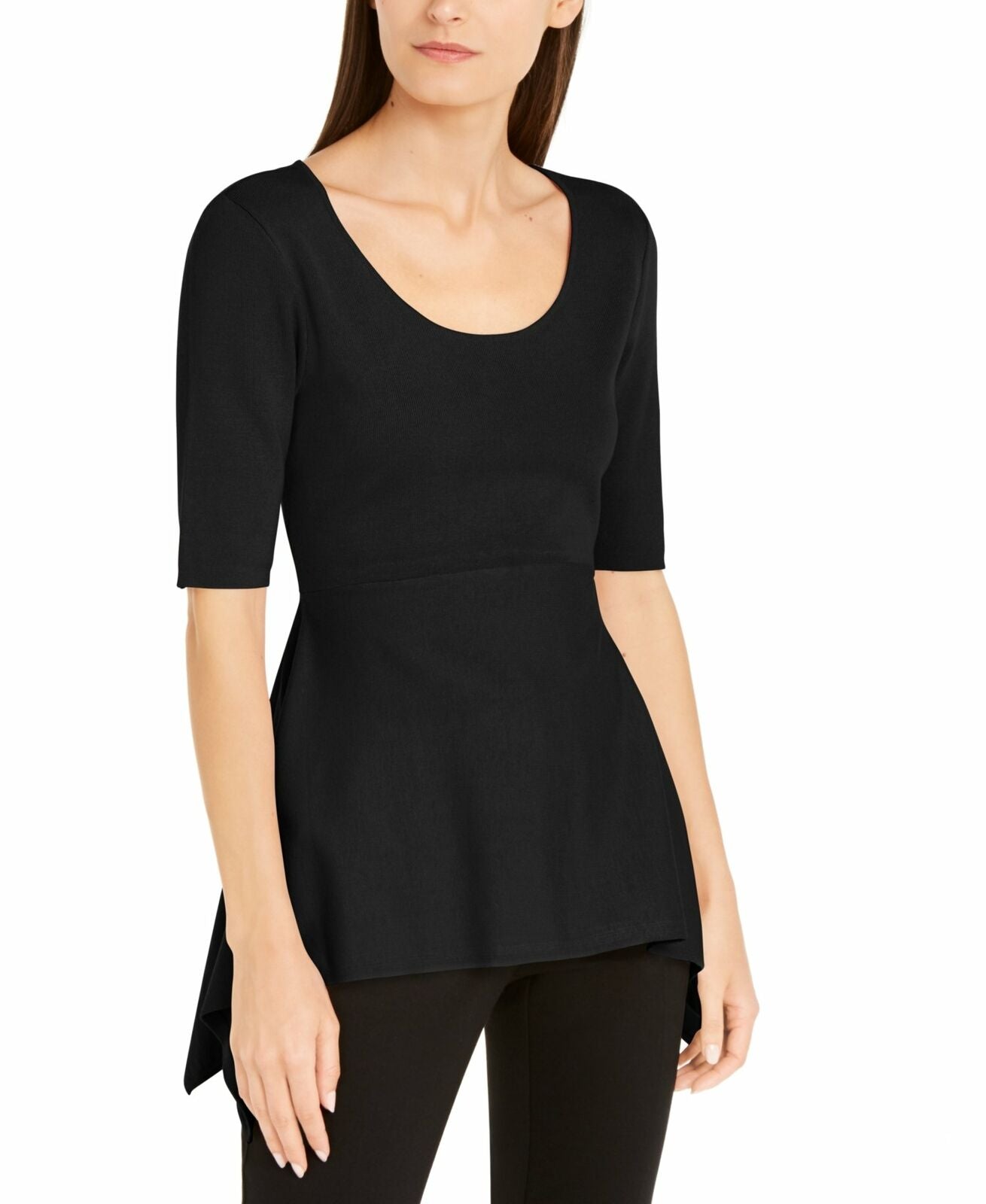 Suéter Alfani Feminino com Bainha de Lenço Preto Tamanho P