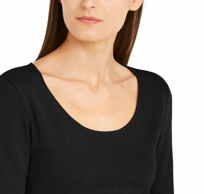 Suéter Alfani Feminino com Bainha de Lenço Preto Tamanho P