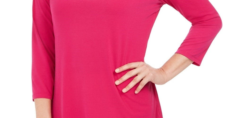 Top feminino com recortes e detalhes embelezados, rosa, tamanho grande, da coleção JM