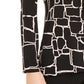 Blusa feminina Alfani com pregas frontais estampadas, preta, tamanho X-S