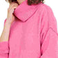 Camiseta feminina Bar III de manga comprida e gola alta, rosa, tamanho XX-G